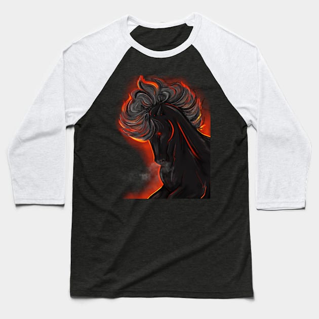 Steed of Hell Baseball T-Shirt by Whettpaint